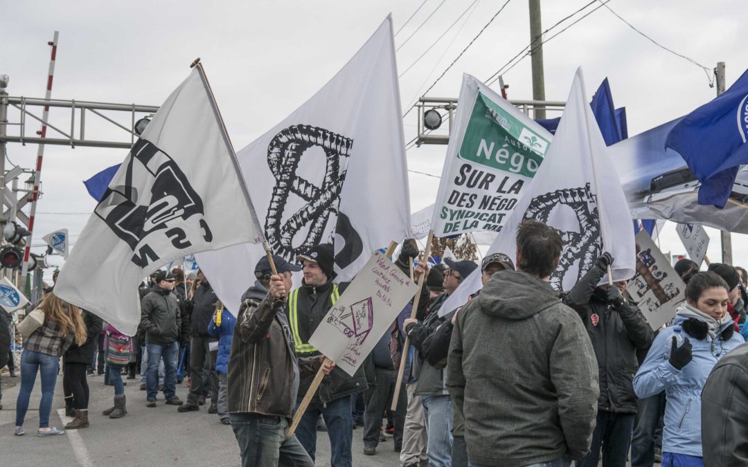 Manifestation de solidarité avec les grévistes à Valleyfield