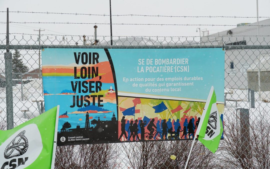 Manifestation chez Bombardier La Pocatière